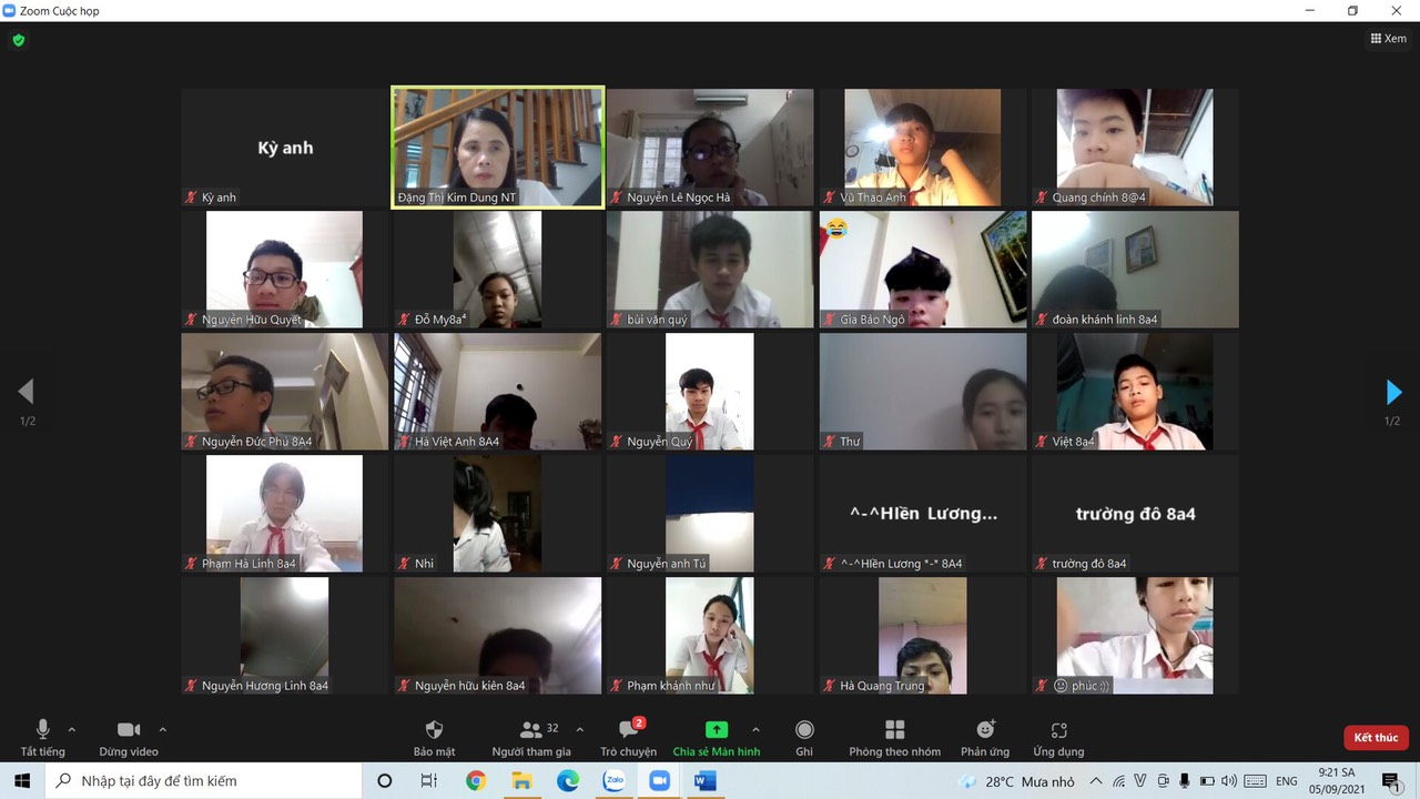 Phòng zoom khai giảng của cô giáo CN: Đặng Dung 8a4